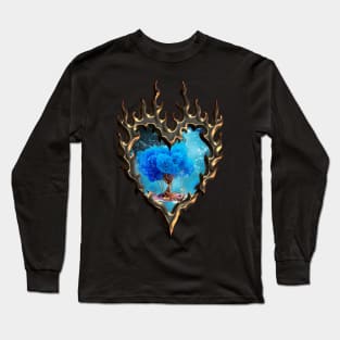 The blue tree on a little island Long Sleeve T-Shirt